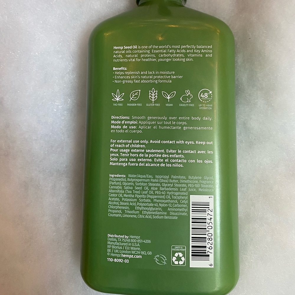 Hempz Tea Tree Herbal Body Moisturizer 17oz with Pump - Picture 2 of 3